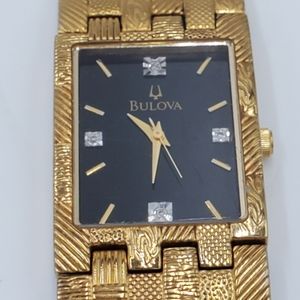 Bulova Men's Watch, Stainless Steel Yellow Gold Plated Case,Quartz (97F53-PO)